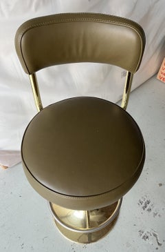 4X Börje Johanson Swivel Bar Stools in Brass, Sweden, circa 1960