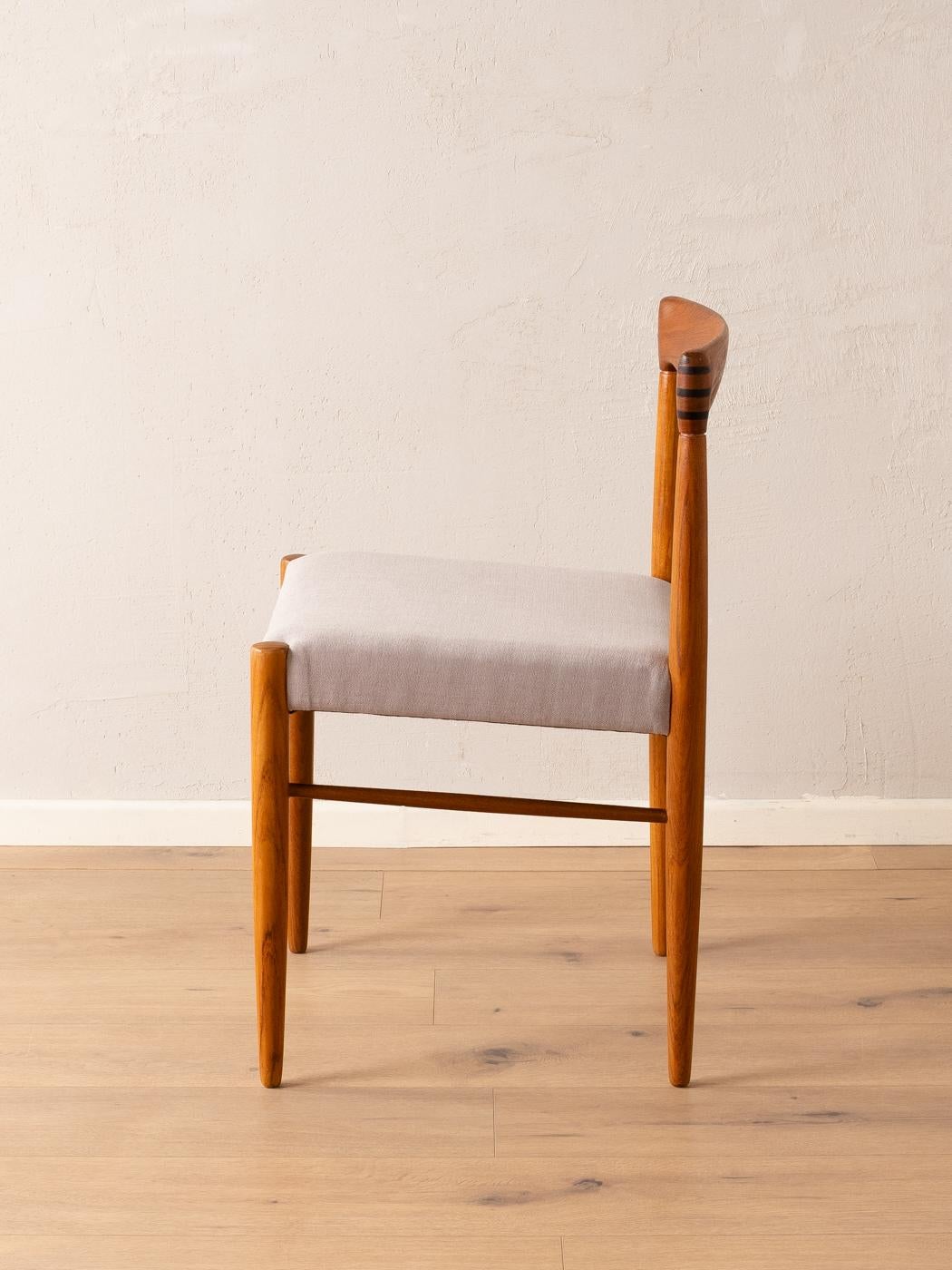 Tissu d'ameublement 4 chaises par H.W. Klein pour Bramin, années 1960 en vente