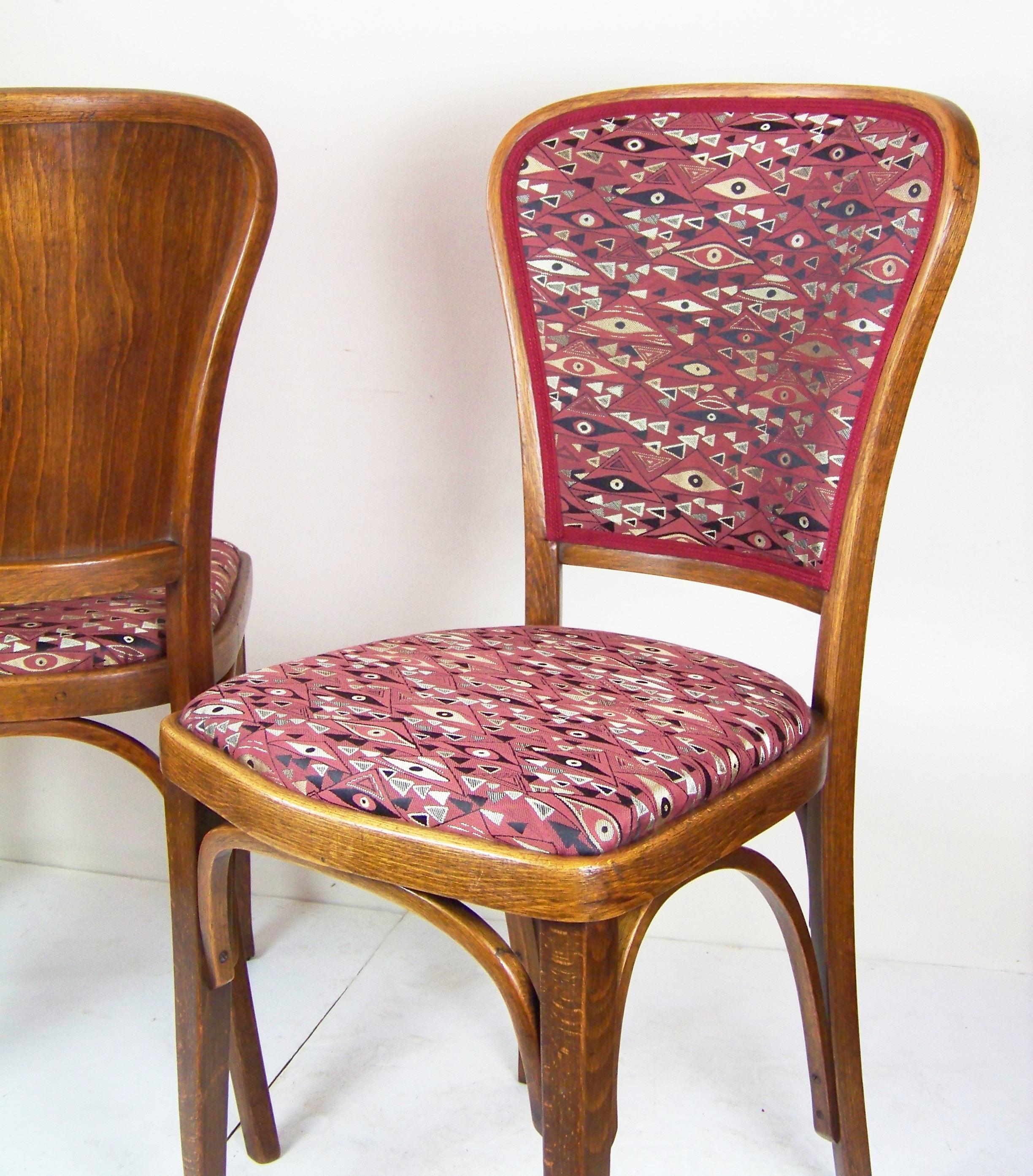 Art Deco 4x Chairs Thonet Nr.717, Gustav Siegel For Sale