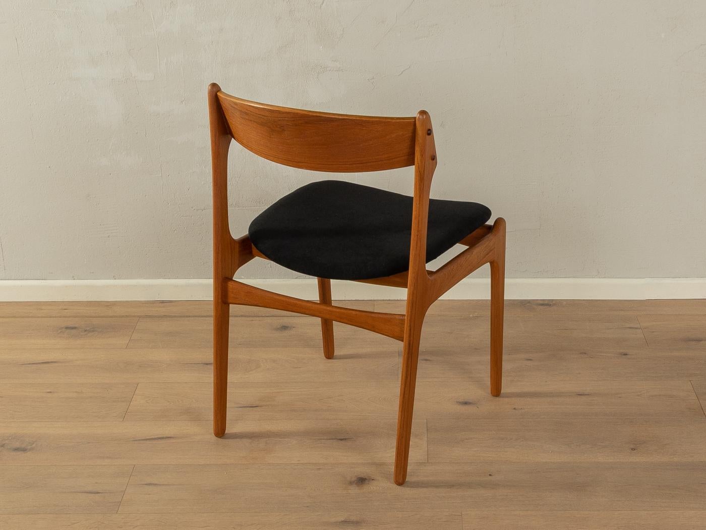 Upholstery 4x Erik Buch dining chairs for O.D. Mobler, 1950s For Sale
