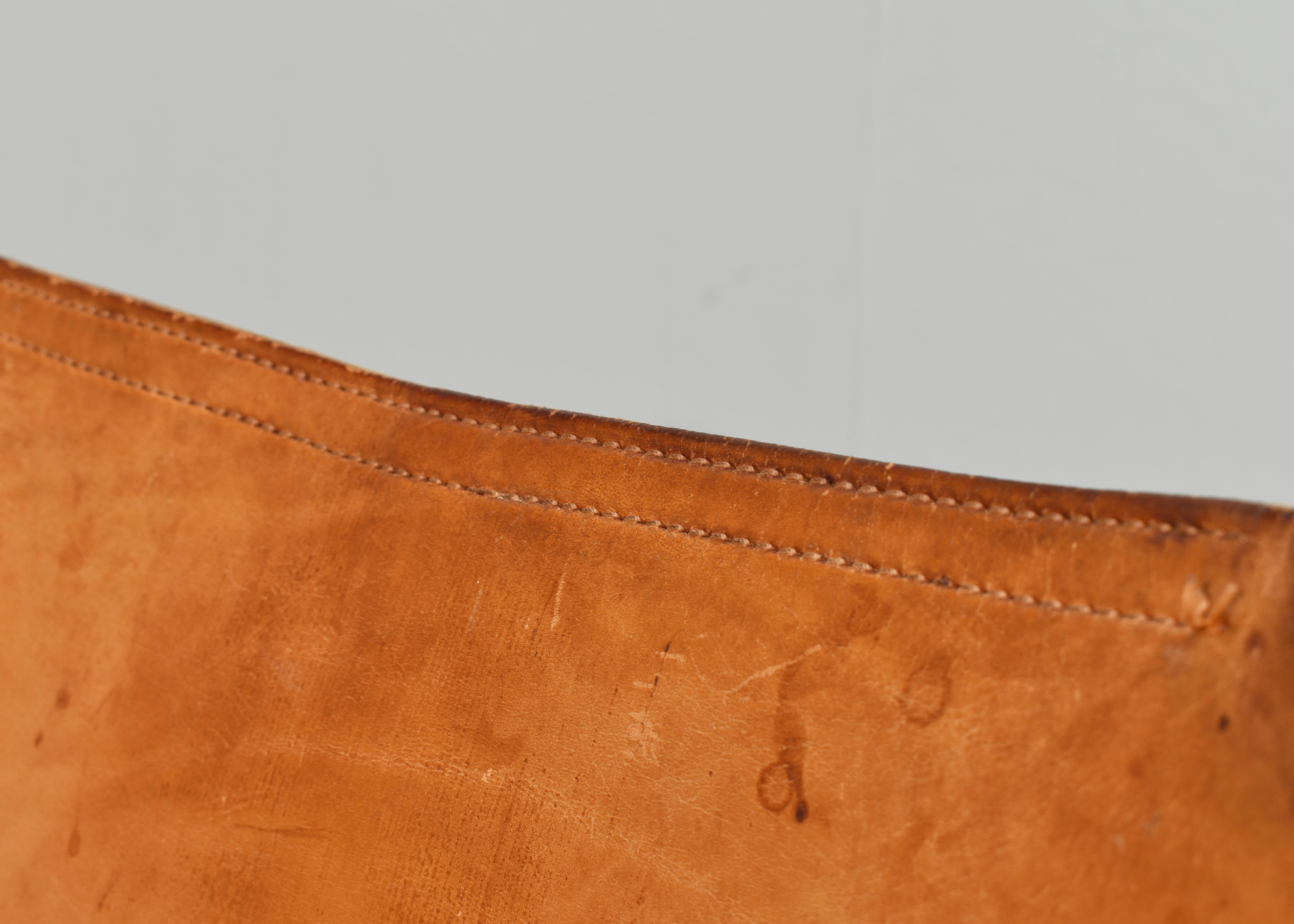 4x Monk Chairs in Cognac Tan Leather by Afra & Tobia Scarpa, Molteni, Italy 1974 For Sale 13