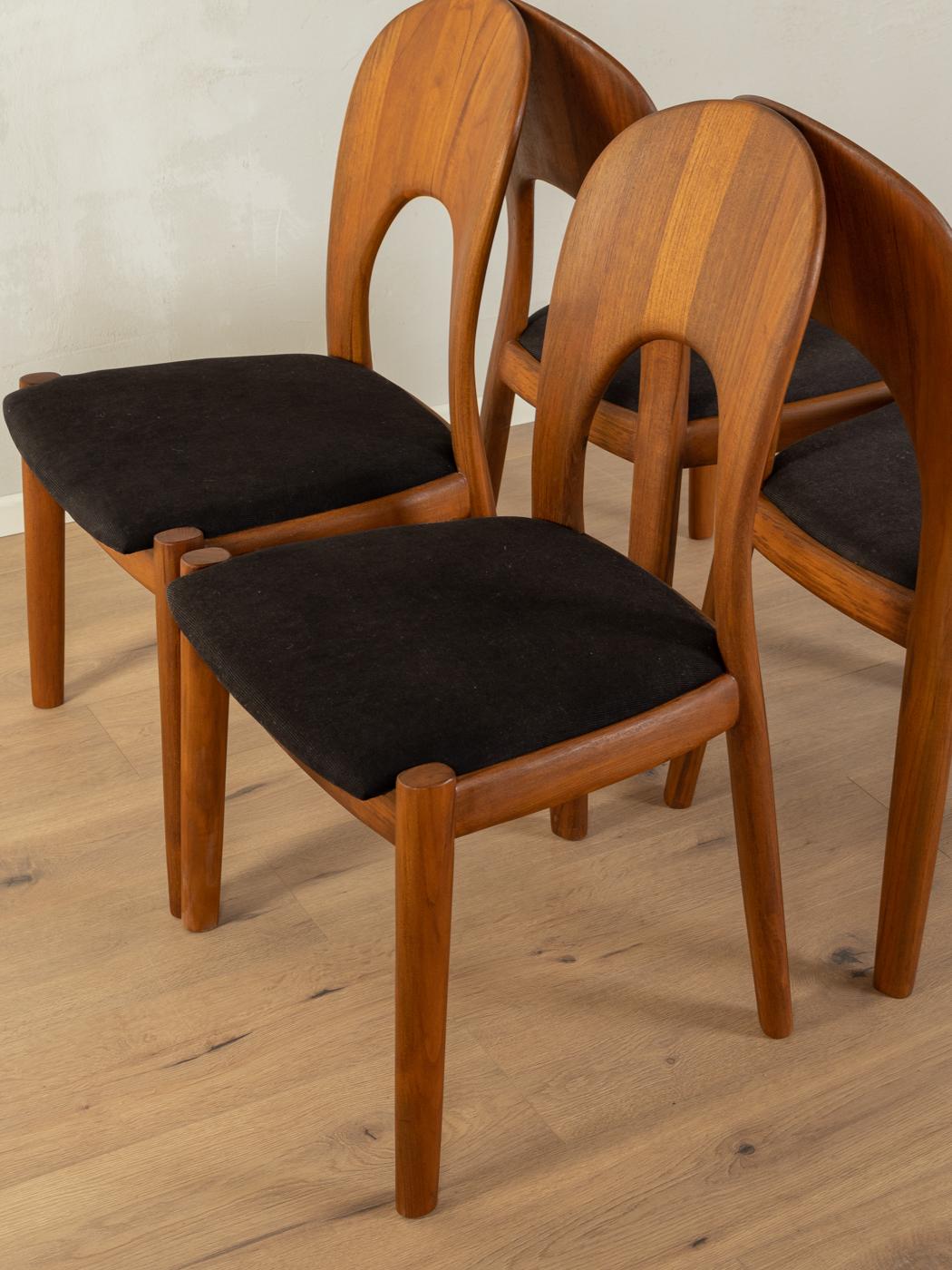 Danois 4 chaises de salle à manger Niels Koefoed, pour Koefoed's Hornslet, années 1960 en vente