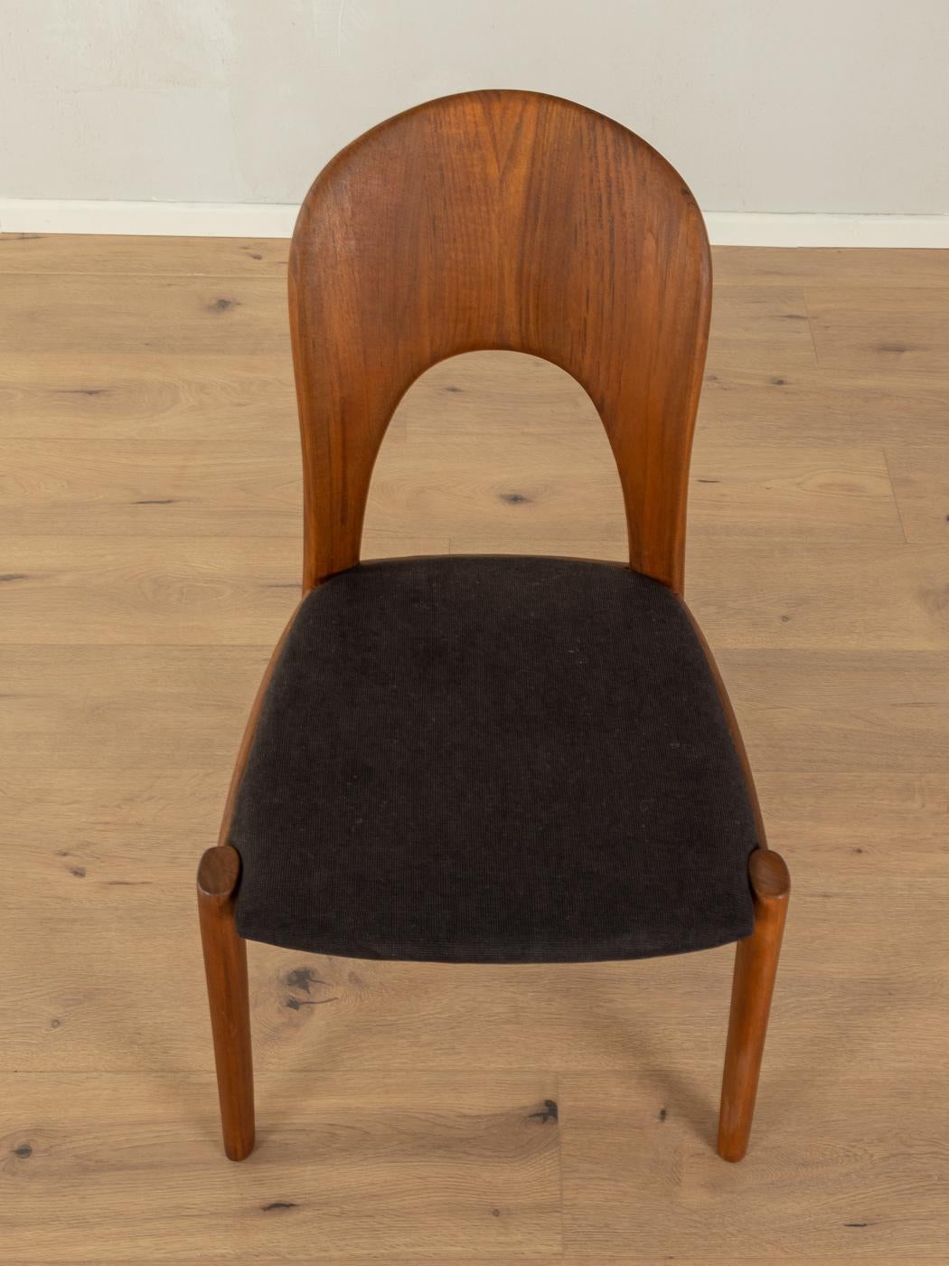 Tissu d'ameublement 4 chaises de salle à manger Niels Koefoed, pour Koefoed's Hornslet, années 1960 en vente