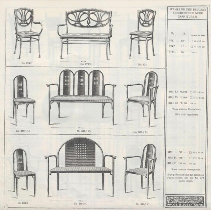 4x Original Jugendstil-Stuhl, Entw: J. Hoffmann zugeschrieben, Ausf: J.&J. Kohn im Angebot 7