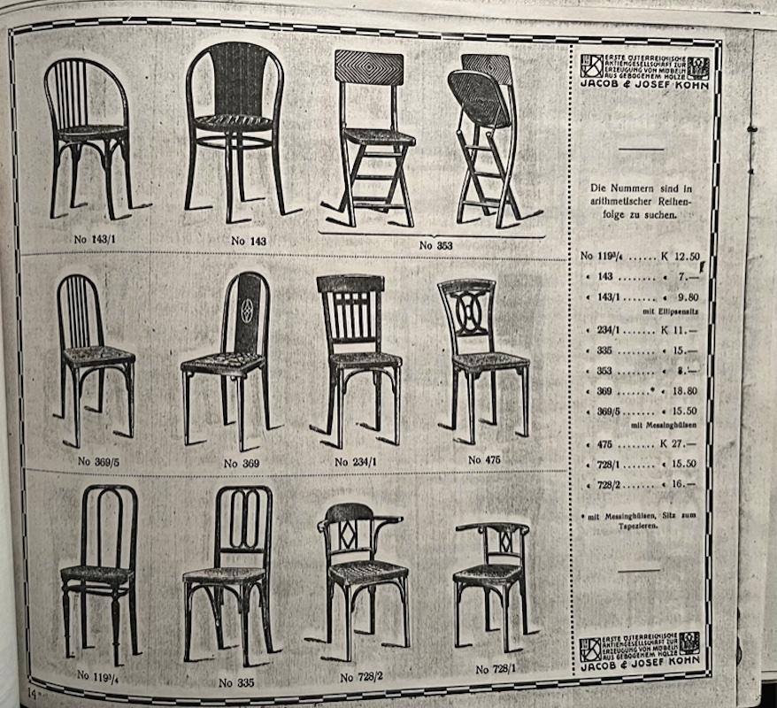4x Original Jugendstil-Stuhl, Entw: J. Hoffmann zugeschrieben, Ausf: J.&J. Kohn im Angebot 10