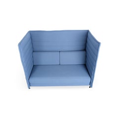 4x Original Vitra Alcove Highback Zweisitzer Sessel blau Bürosofa
