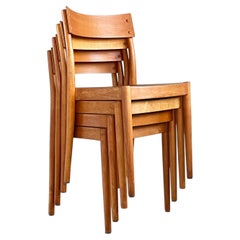 4x Peter Hvidt & Orla Mølgaard-Nielsen 'Portex' Stackable Dining Chairs, 1945