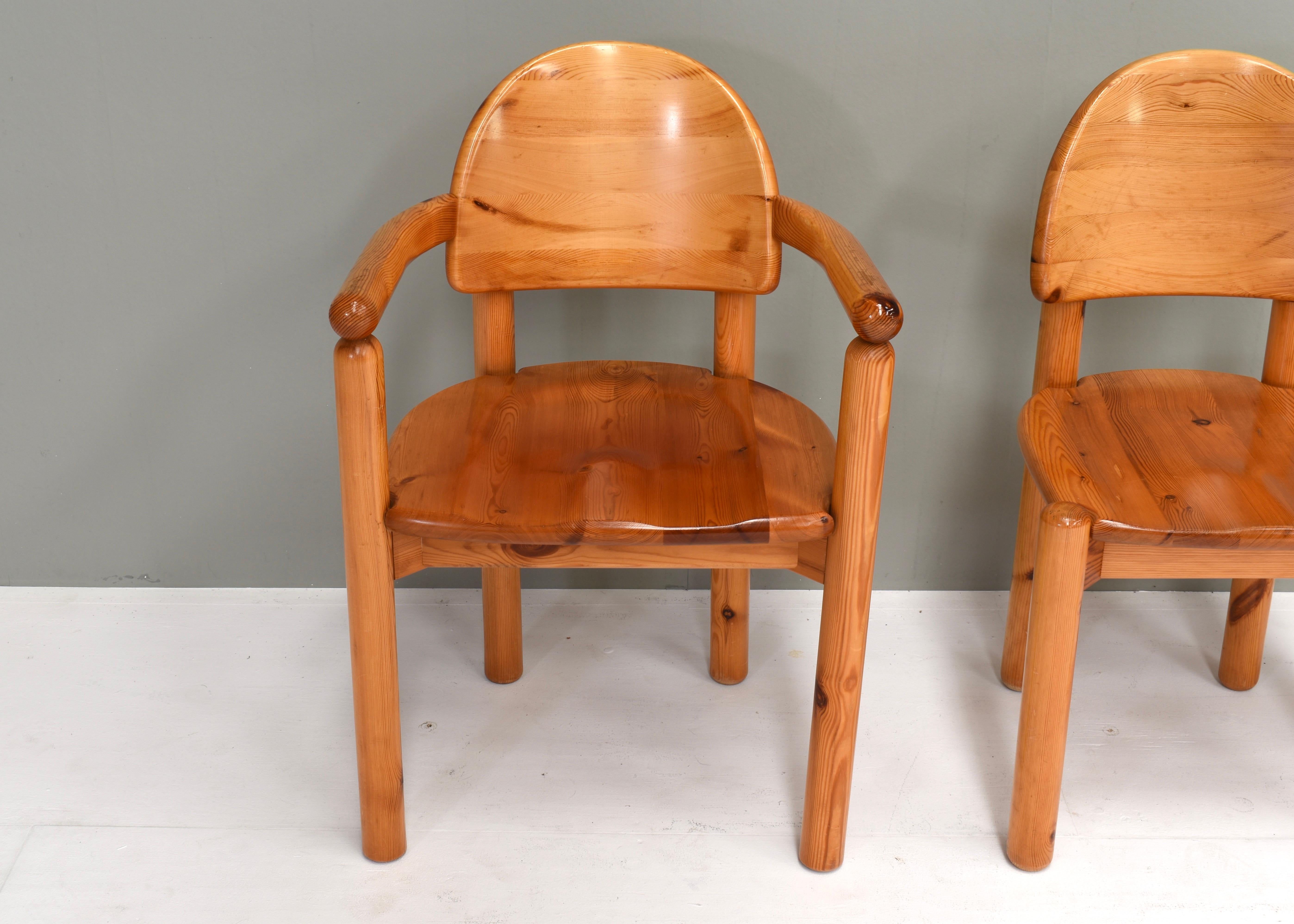 Late 20th Century 4x Rainer Daumiller Pinewood Dining Chairs for Hirtshals, Denmark, circa 1970 For Sale