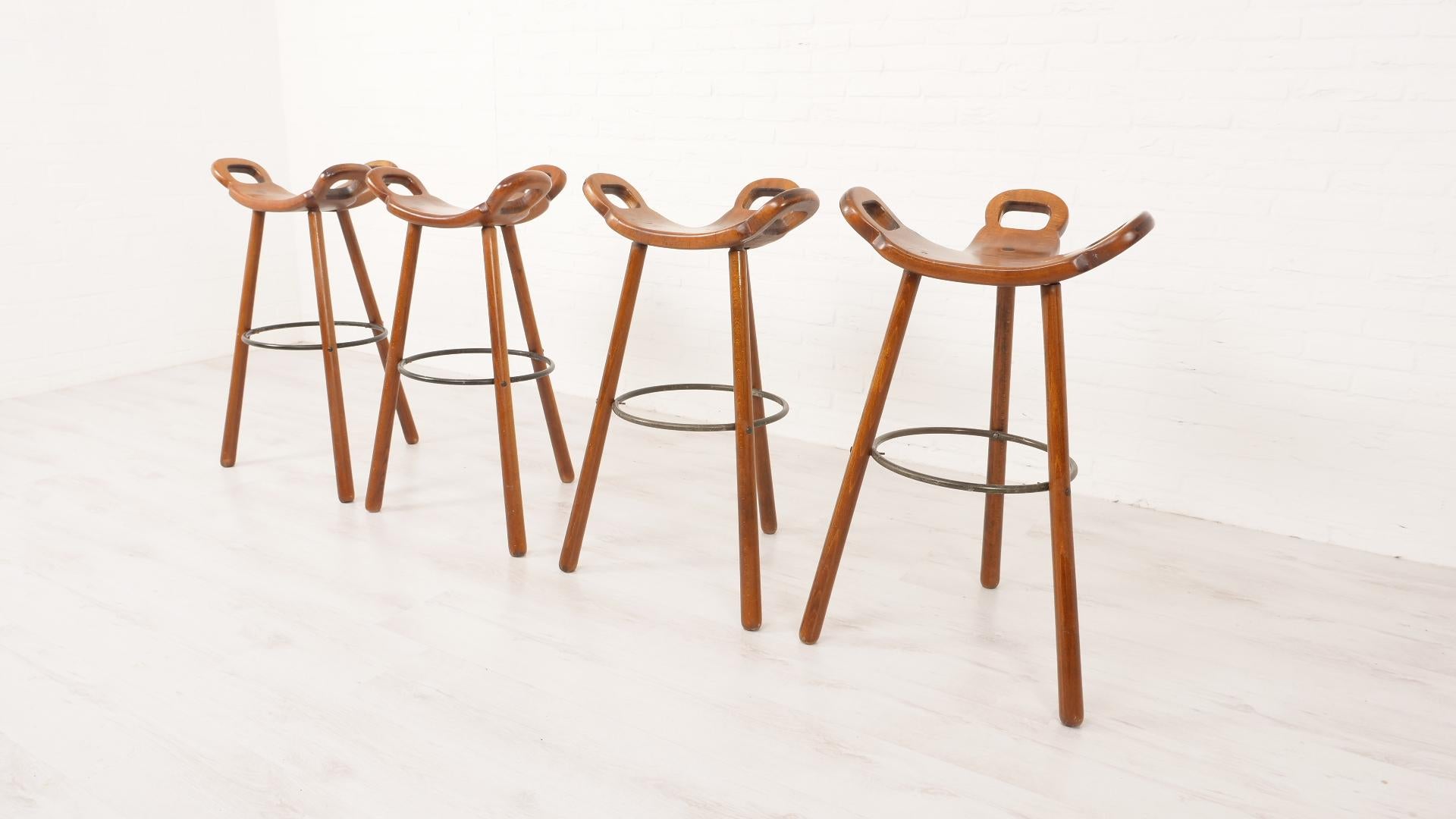Brutalist 4x Sergio Rodrigues Marbella bar stool