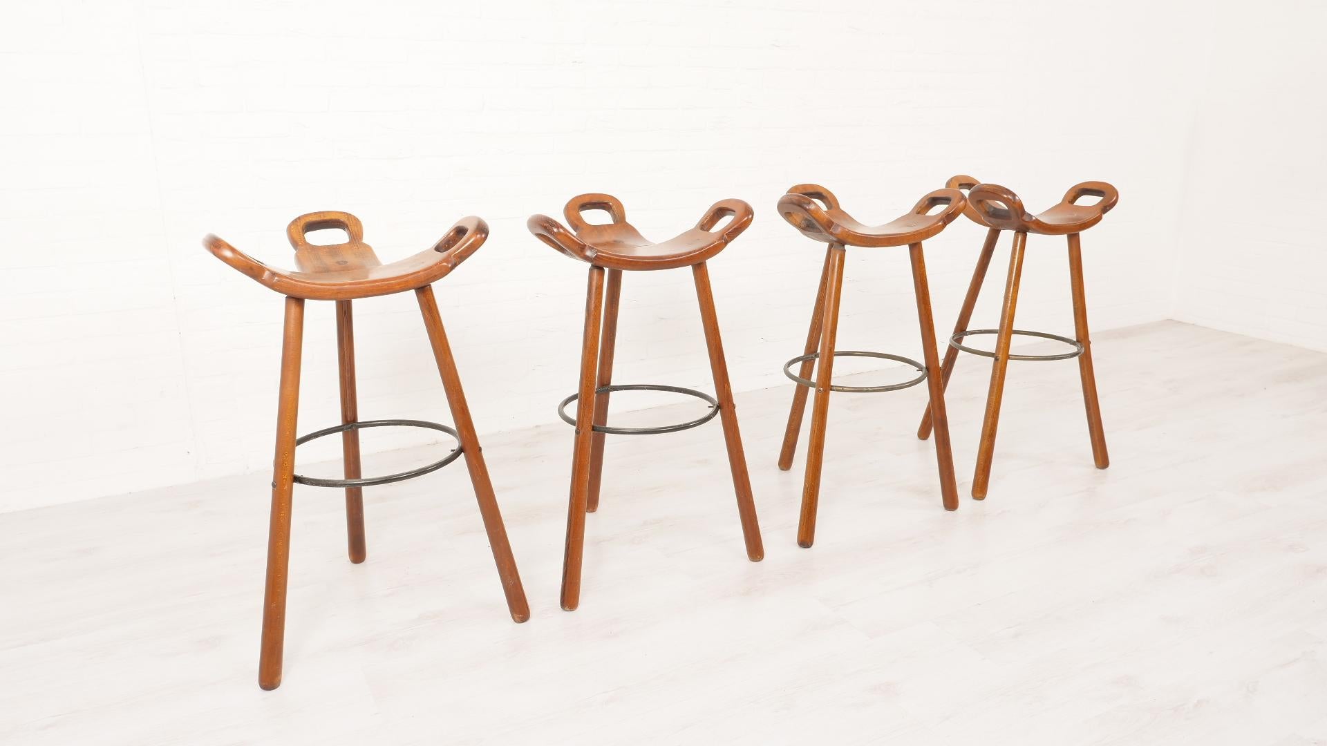 Brazilian 4x Sergio Rodrigues Marbella bar stool