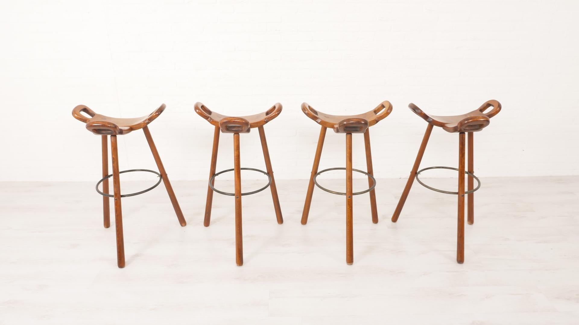 Mid-20th Century 4x Sergio Rodrigues Marbella bar stool