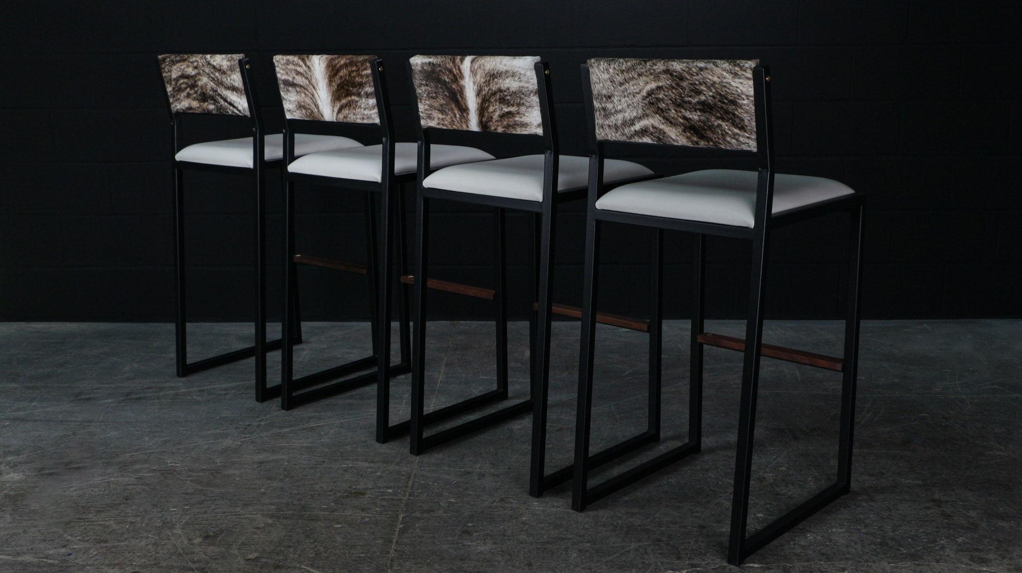 modern cowhide bar stools