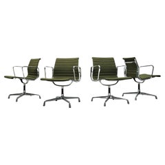 4x Vitra EA107 Office Chair by Charles Eames Olive Green Hopsak