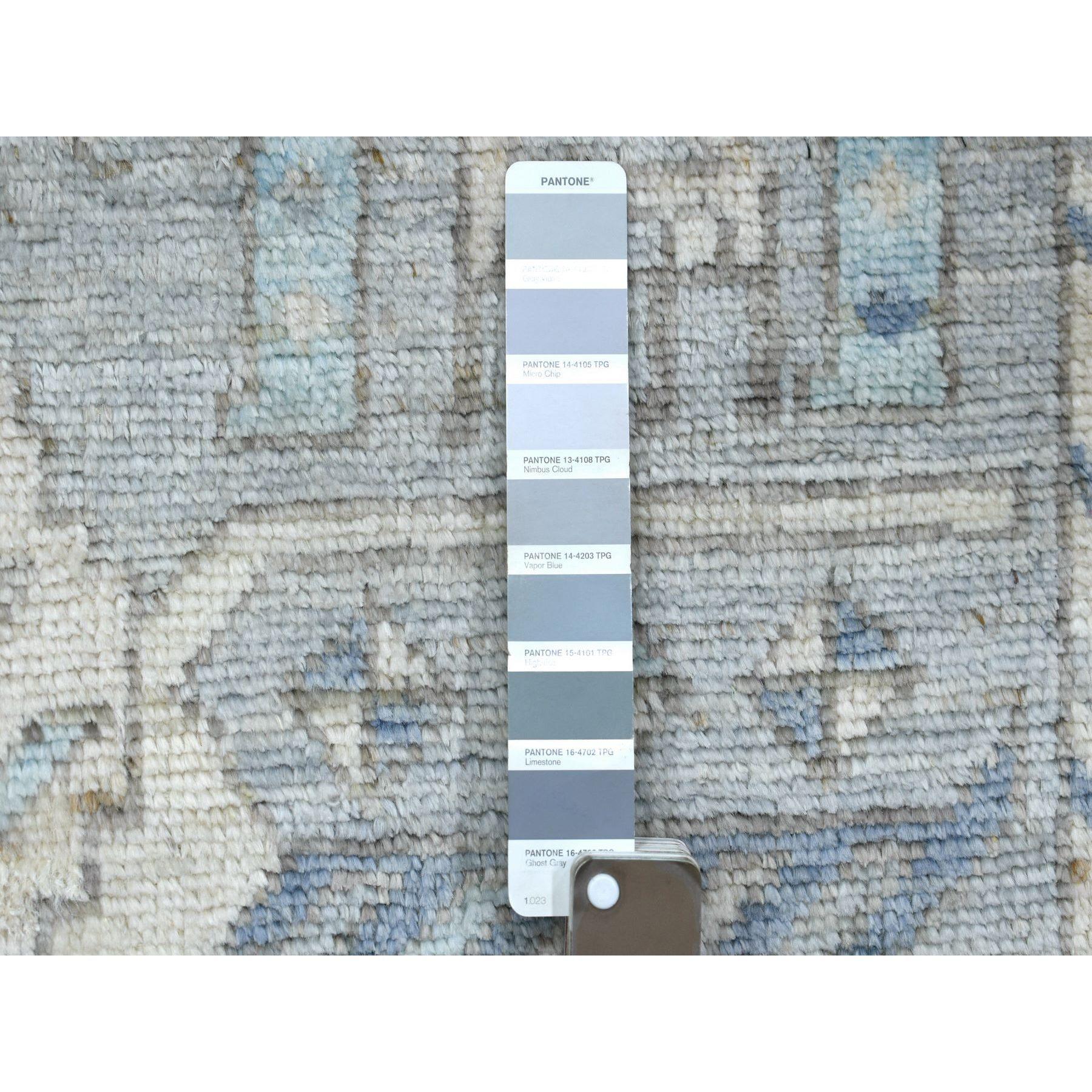 Tribal 4'x10' Gray Wool Hand Knotted Anatolian Village Inspired Wide Runner Rug For Sale
