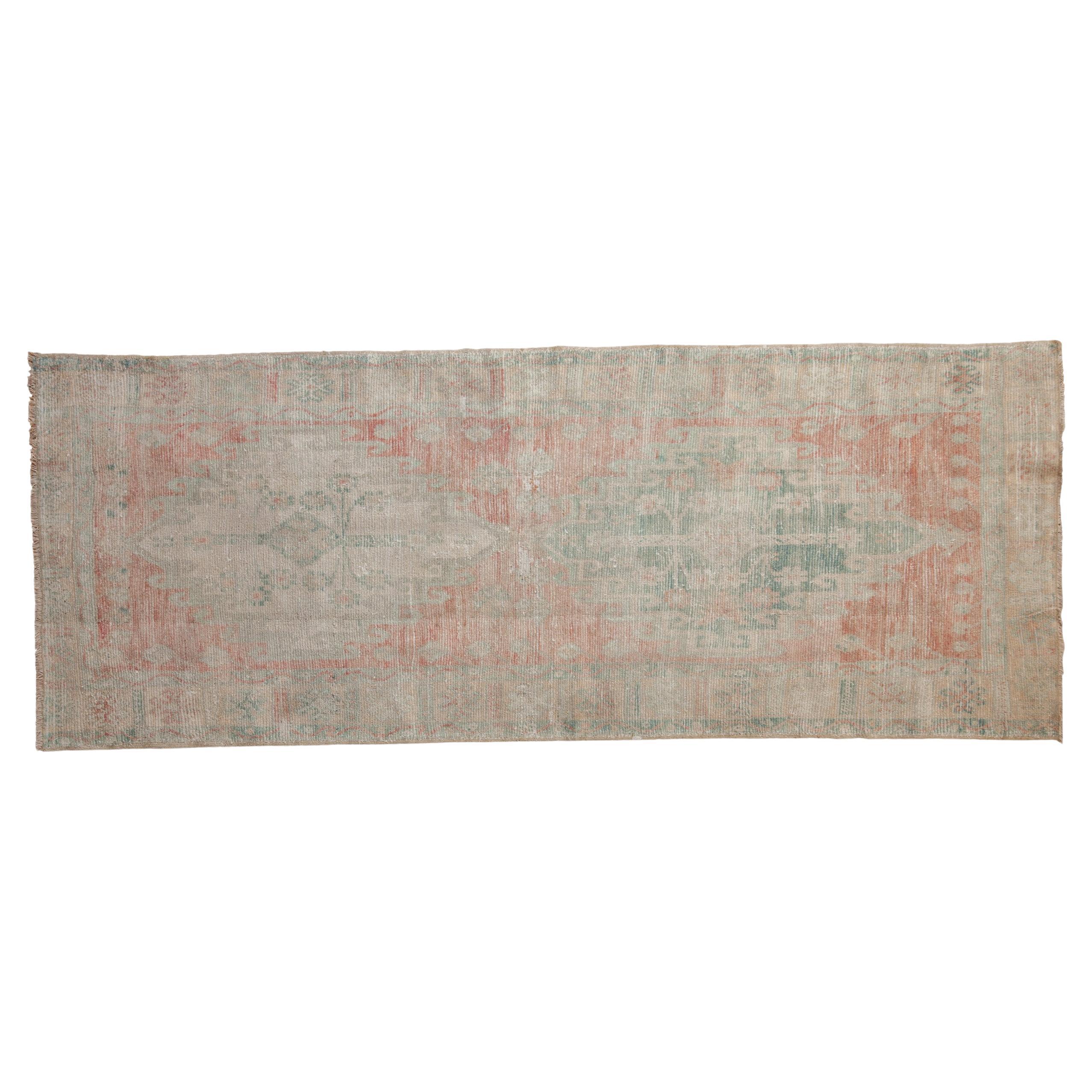 Vintage Distressed Oushak Rug Runner For Sale at 1stDibs
