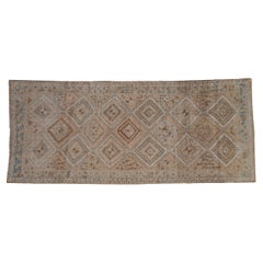 Tapis de couloir vintage Oushak vieilli