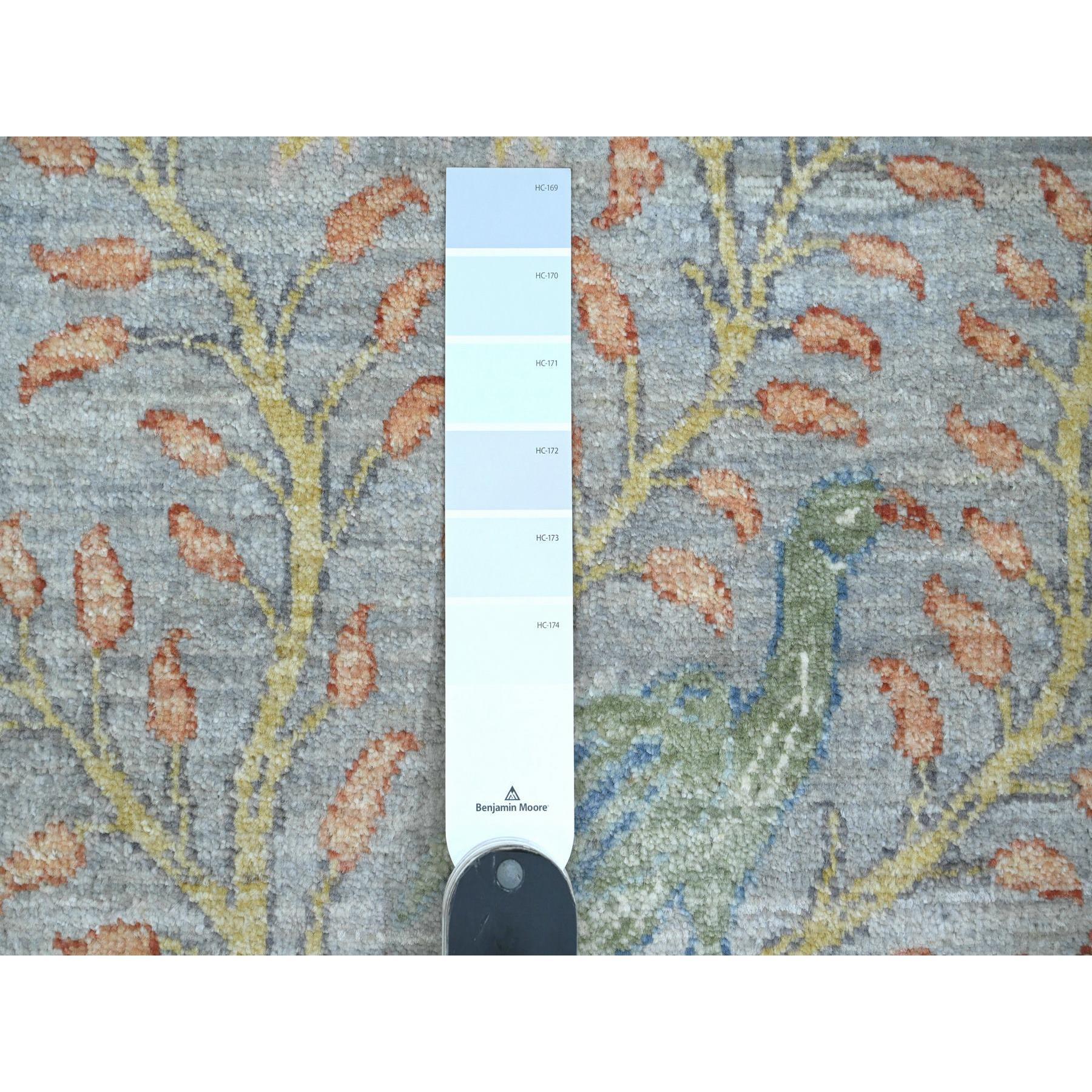 Oushak Tappeto Runner in lana annodato a mano 4'x10'2