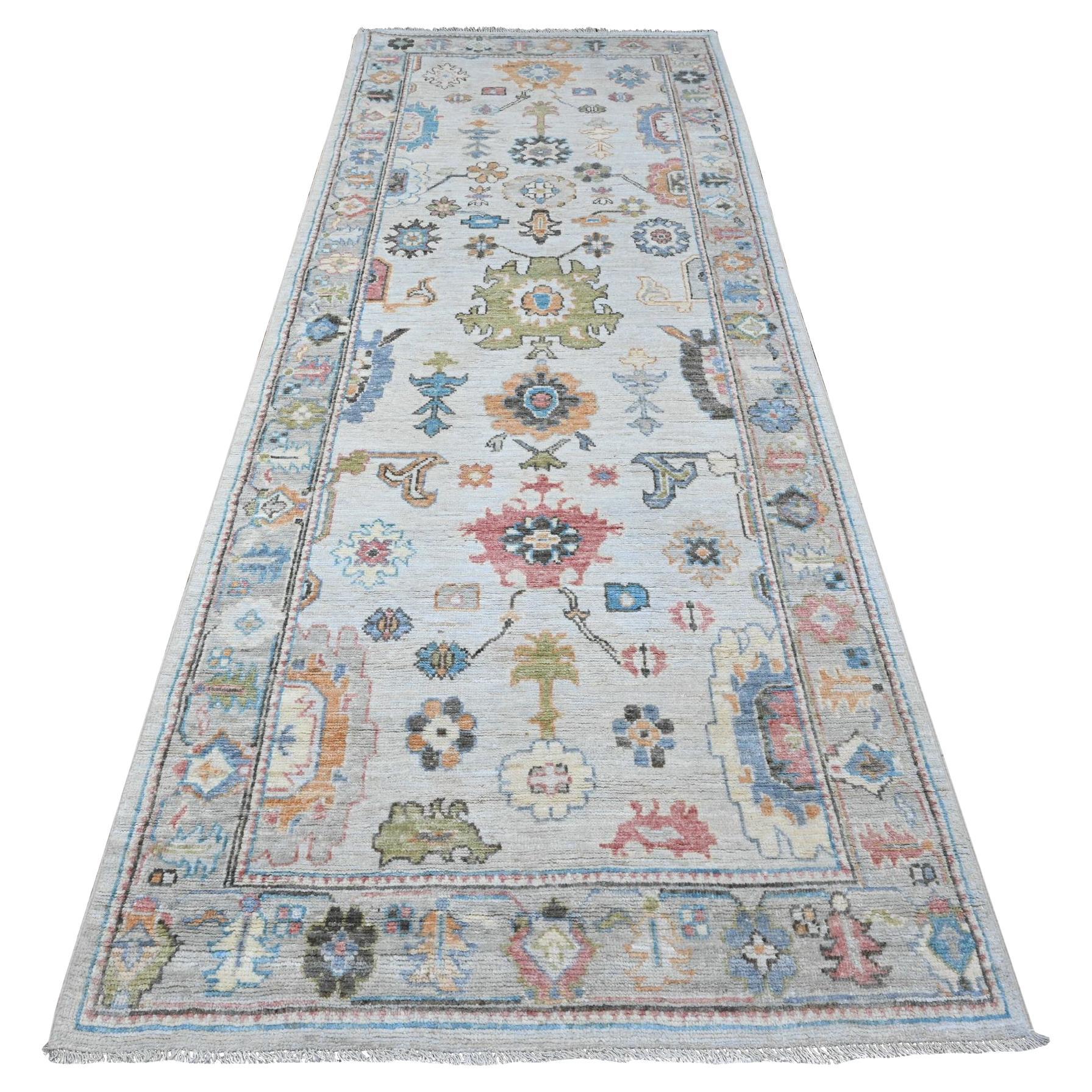 4
x10
8" Beau Bleu Afghan Angora Oushak Wide Gallery Runner Tapis d
Orient