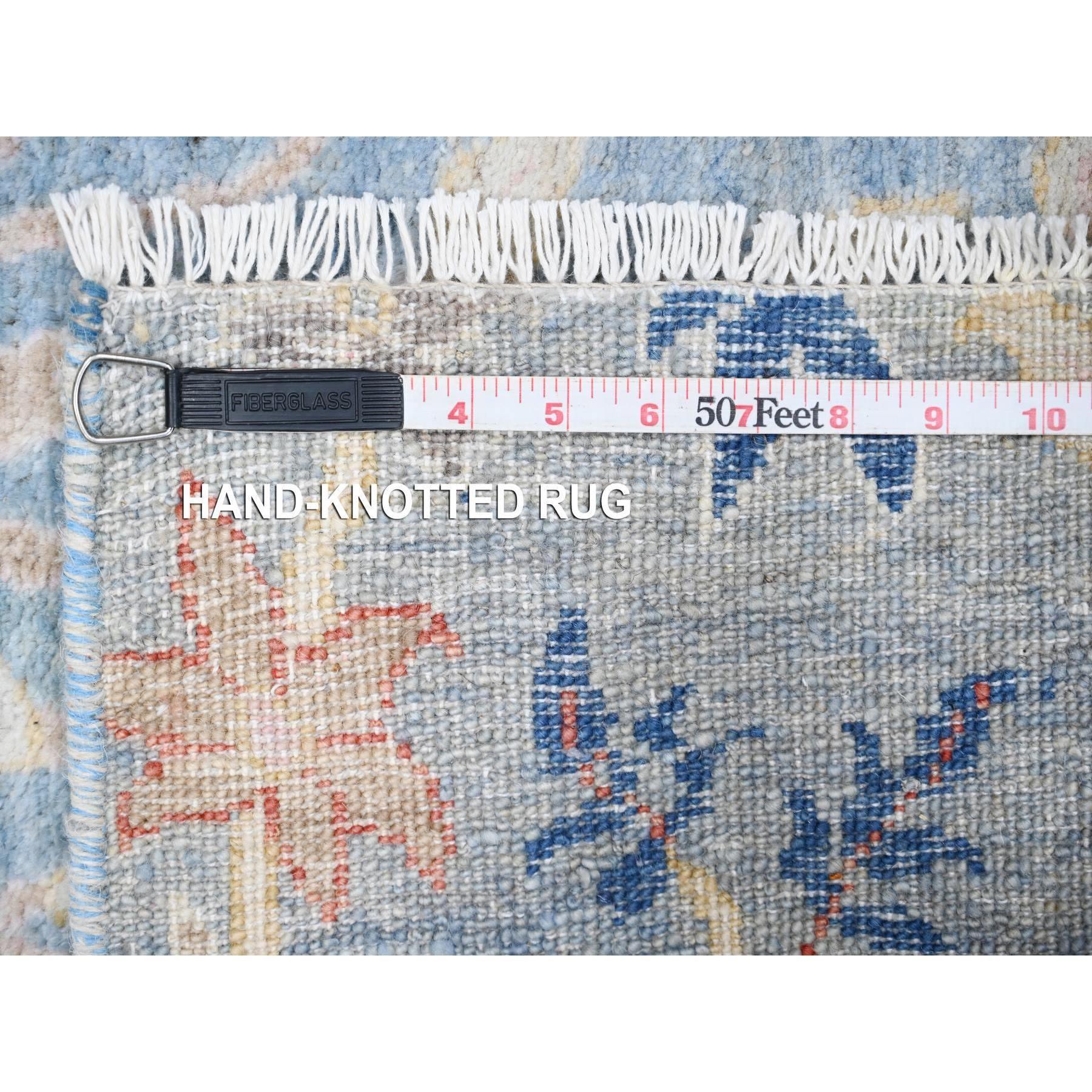 Alfombra Ancha Anudada a Mano de Lana Suave Peshawar Birds Paradise Azul 4'x11'10 en Nuevo estado para la venta en Carlstadt, NJ