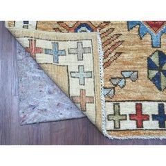 4'x11'6" Brown Anatolian Village Inspired Design Hand Knotted Wool Runner Rug