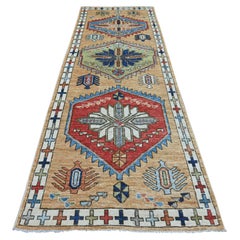 4'x11'6" Brown Anatolian Village Inspired Design Hand Knotted Wool Runner Rug
