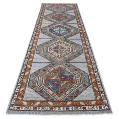 Tappeto Aryana Afghan Vegetable Dyes, grigio, annodato a mano, in lana, 4'x11'6"