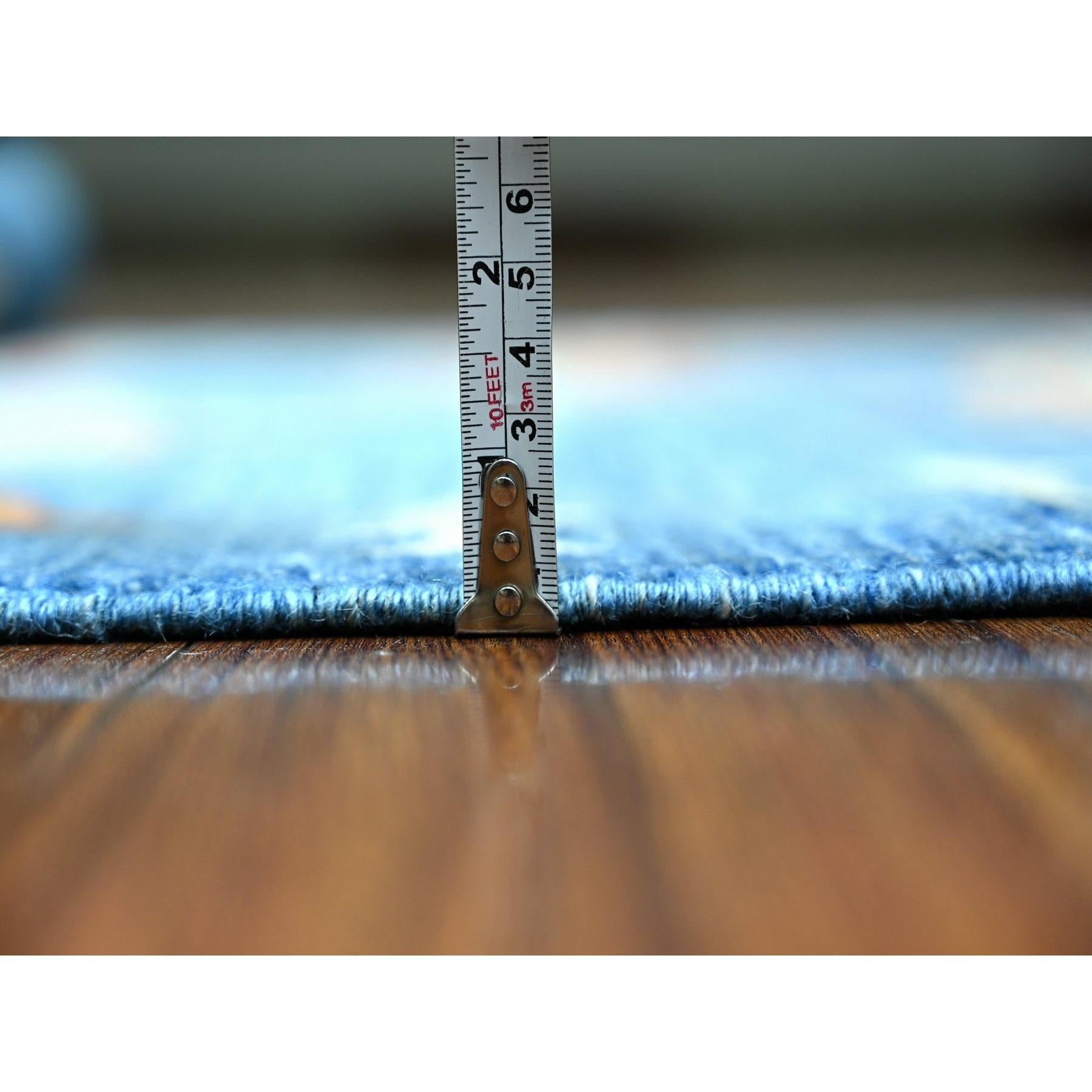 Annodato a mano Tappeto Runner largo 4'x11'7