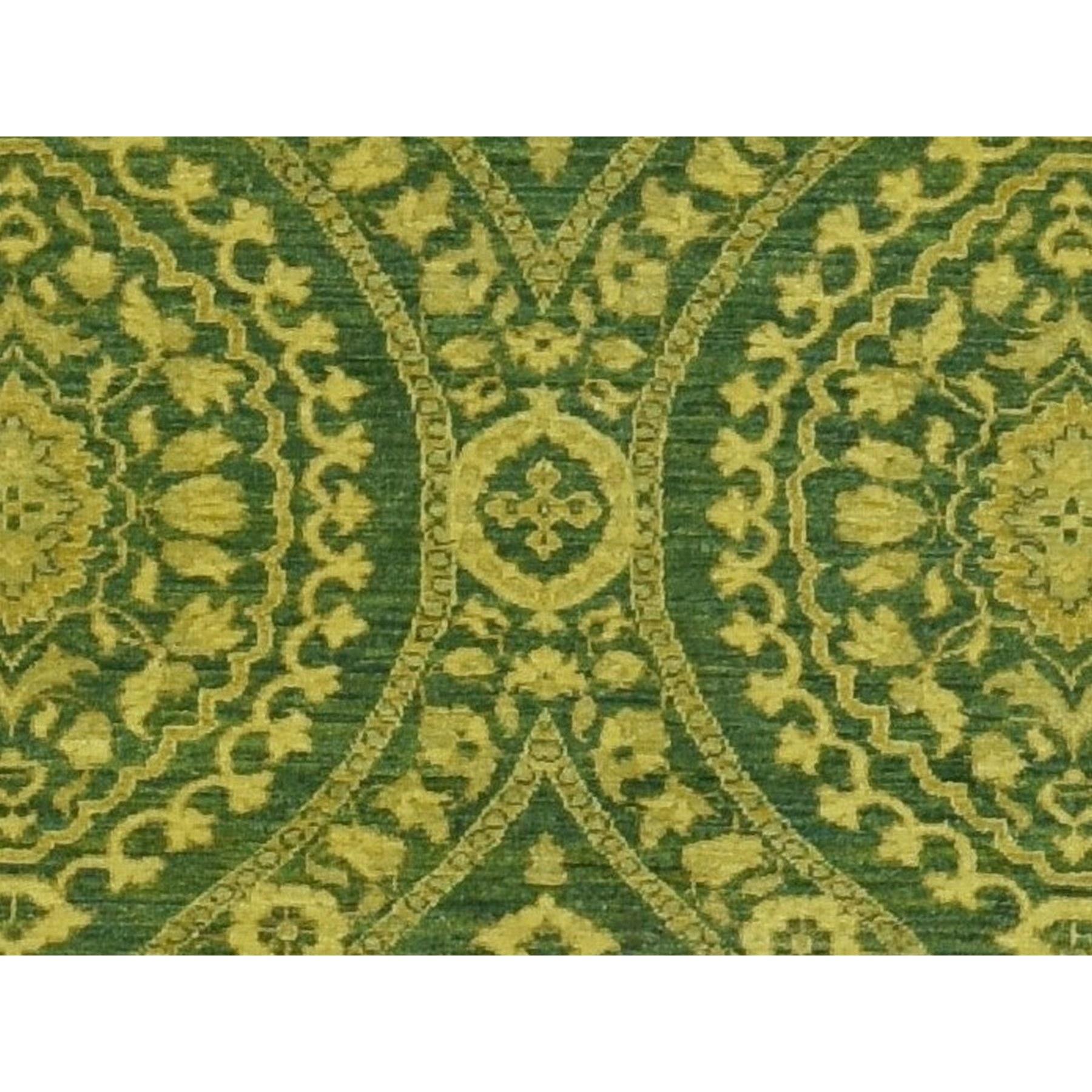 XXIe siècle et contemporain Tapis de course en laine nouée à la main 4'x11'8