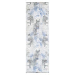 4'x12'5" THE INTERTWINED PASSAGE Silk with Text Wool noué à la main