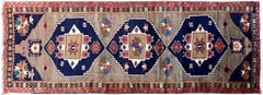 4x13 Exceptional Antique Persian Sarab Rug Gray Runner 127cm x 391cm C.1930