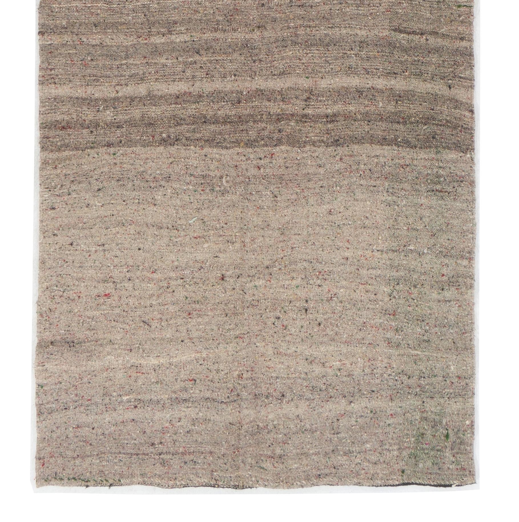 4.2x13.5 Ft Vintage gestreift Kilim Läufer, natürliche Wolle Teppich für Flur & Küche (Türkisch) im Angebot
