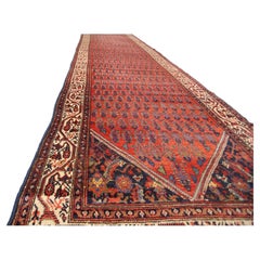 Tapis de couloir persan ancien tapisserie persane ancienne Malayer Paisley 1900 Large