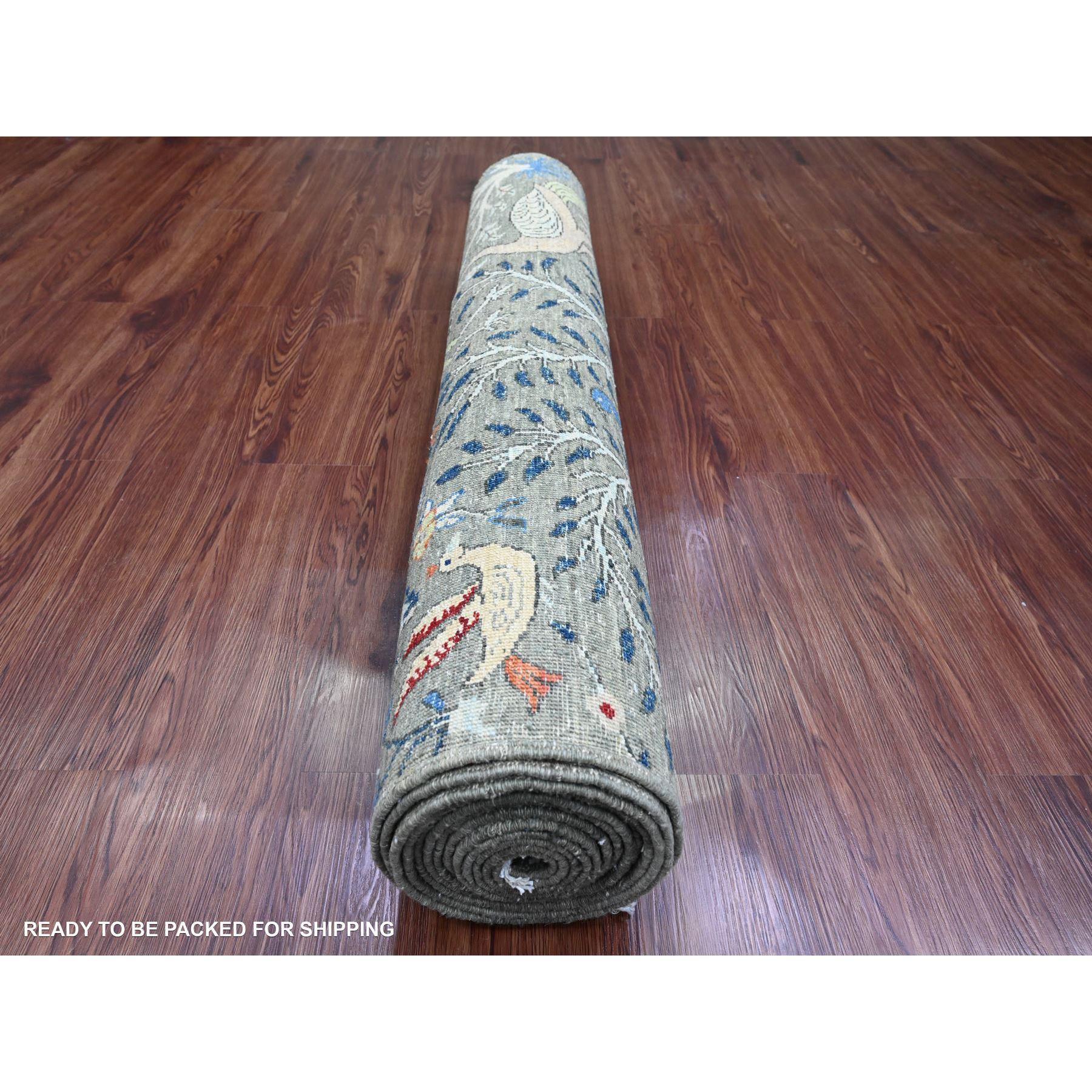 Afghano Tappeto Runner in lana annodato a mano 4'x16'4