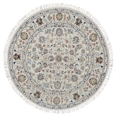 4
x4
Elfenbein Nain All Over Design Wolle
Seide Hand geknüpft Runde Orientteppich