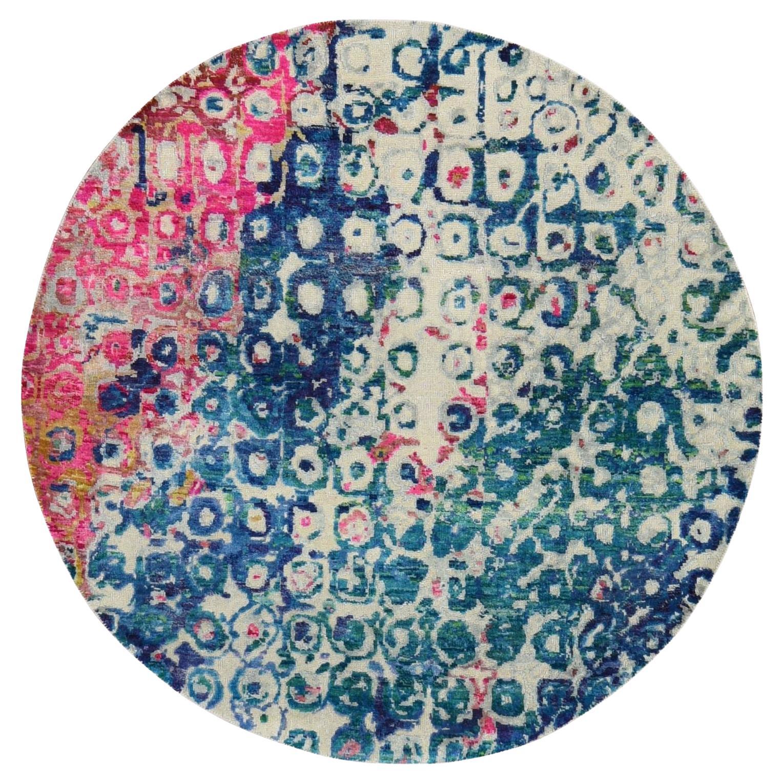 4
x4
 Navigate Blau Mit All Over Bunte Pfau Design Runde Orientteppich im Angebot