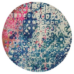 4
x4
 Navigate Blue With All Over Colorful Peacock Design Round Oriental Rug