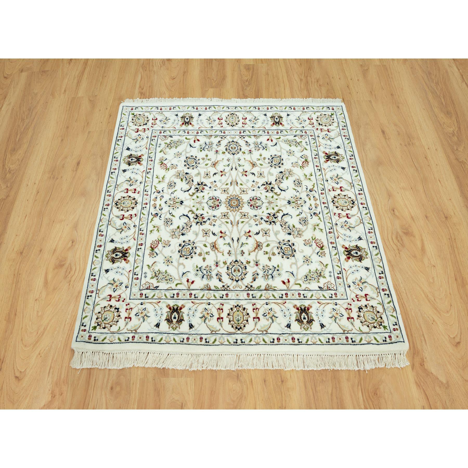 This is a truly genuine one-of-a-kind Nain with Center Medallion Flower Design, Hand Knotted, Oriental Rug. It has been Knotted for months and months in the centuries-old weaving craftsmanship techniques by artisans.
Primary materials: Wool
Latex: