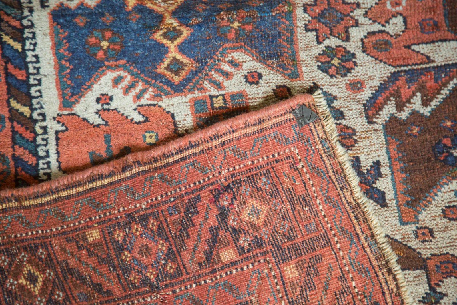 Antique Afshar Square Rug In Good Condition For Sale In Katonah, NY