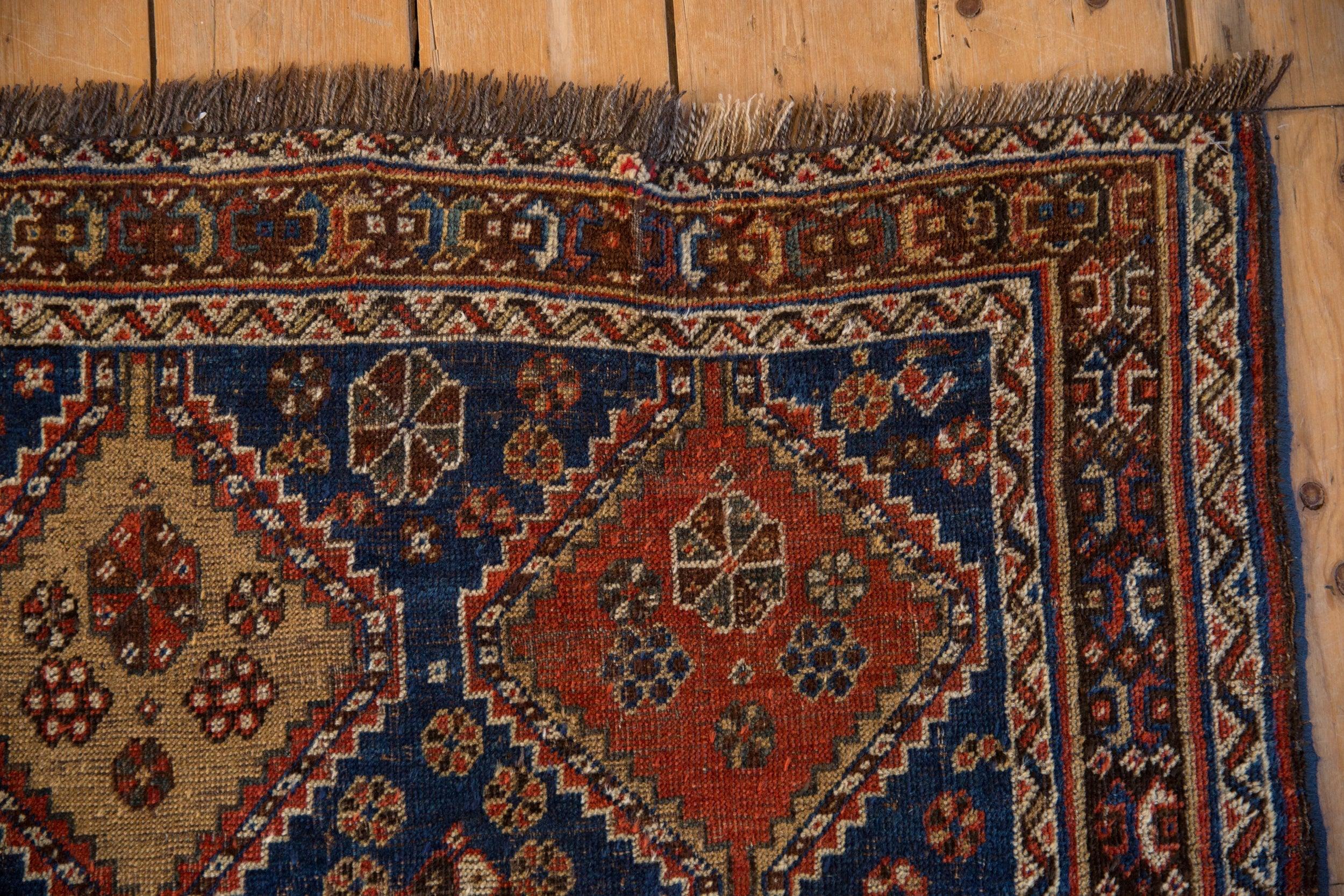 Antique Qashqai Square Rug For Sale 2