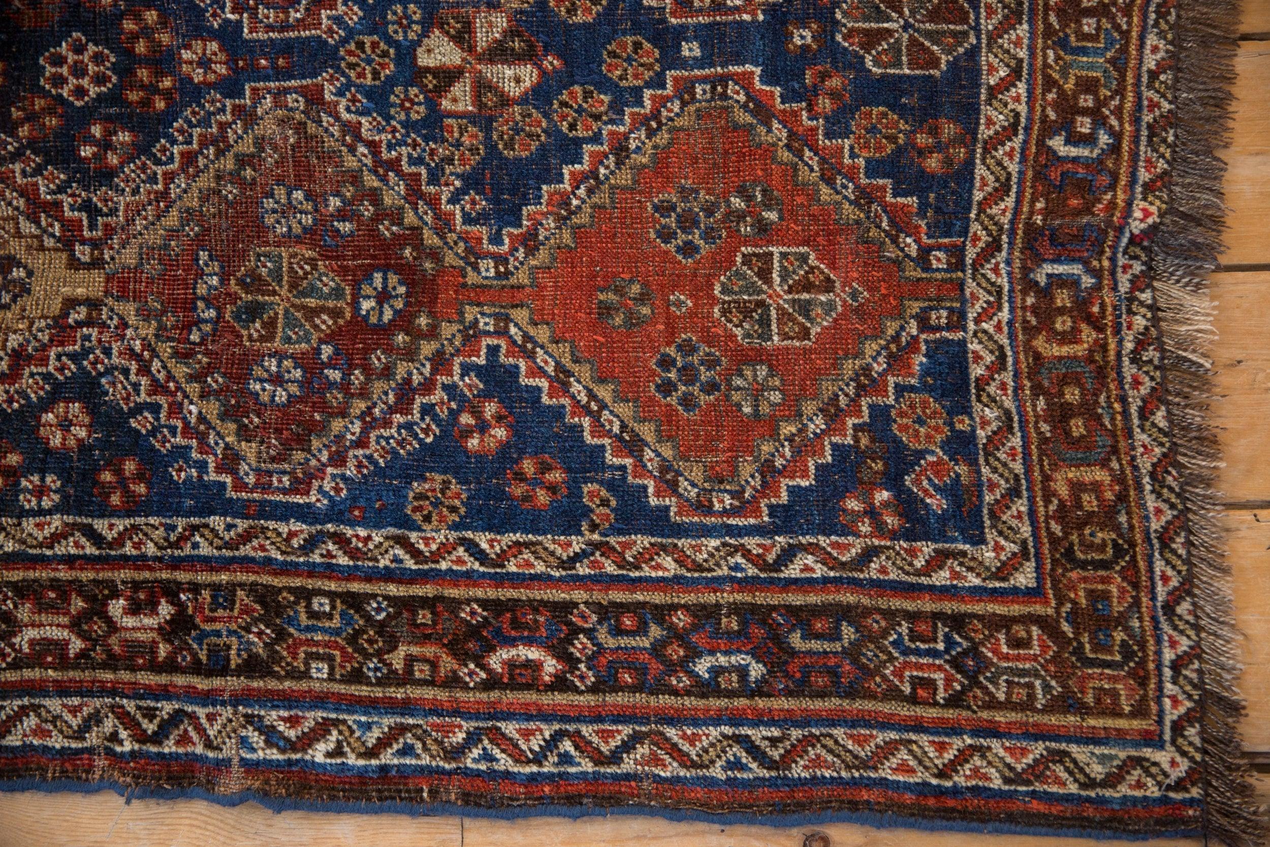 Early 20th Century Antique Qashqai Square Rug For Sale