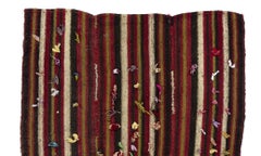 Hand-Woven Tribal Kurdish Wool Kilim. 4' x 4'8'' Flat-Weave Rug or Wall Hanging