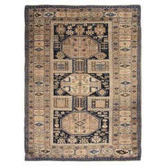 4x5 Antique Caucasian Shirvan Rug 114cm x153 cm Tribal Geometric Rug Circa 1880