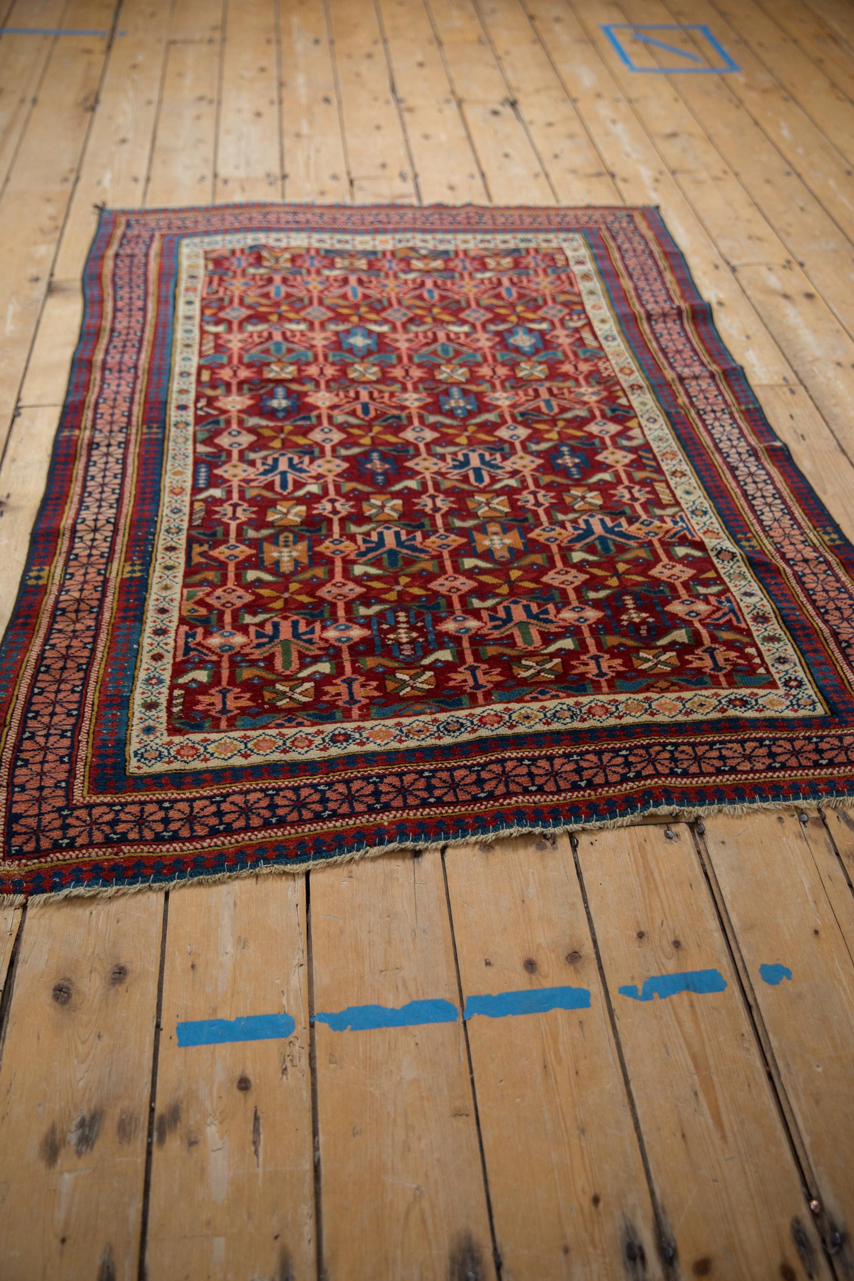 Early 20th Century Antique Caucasian Square Rug For Sale