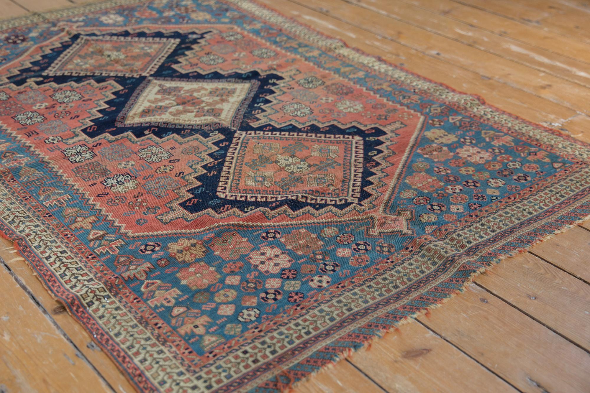 Late 19th Century Antique Fine Afshar Square Rug For Sale