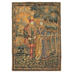 4X5 Antique French Tapestry Medeval Romantic Renaissance Attire Millefleurs