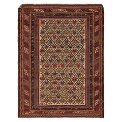 4x5 Ft Antique Shirvan Rug, East Caucasus, Ca 1890