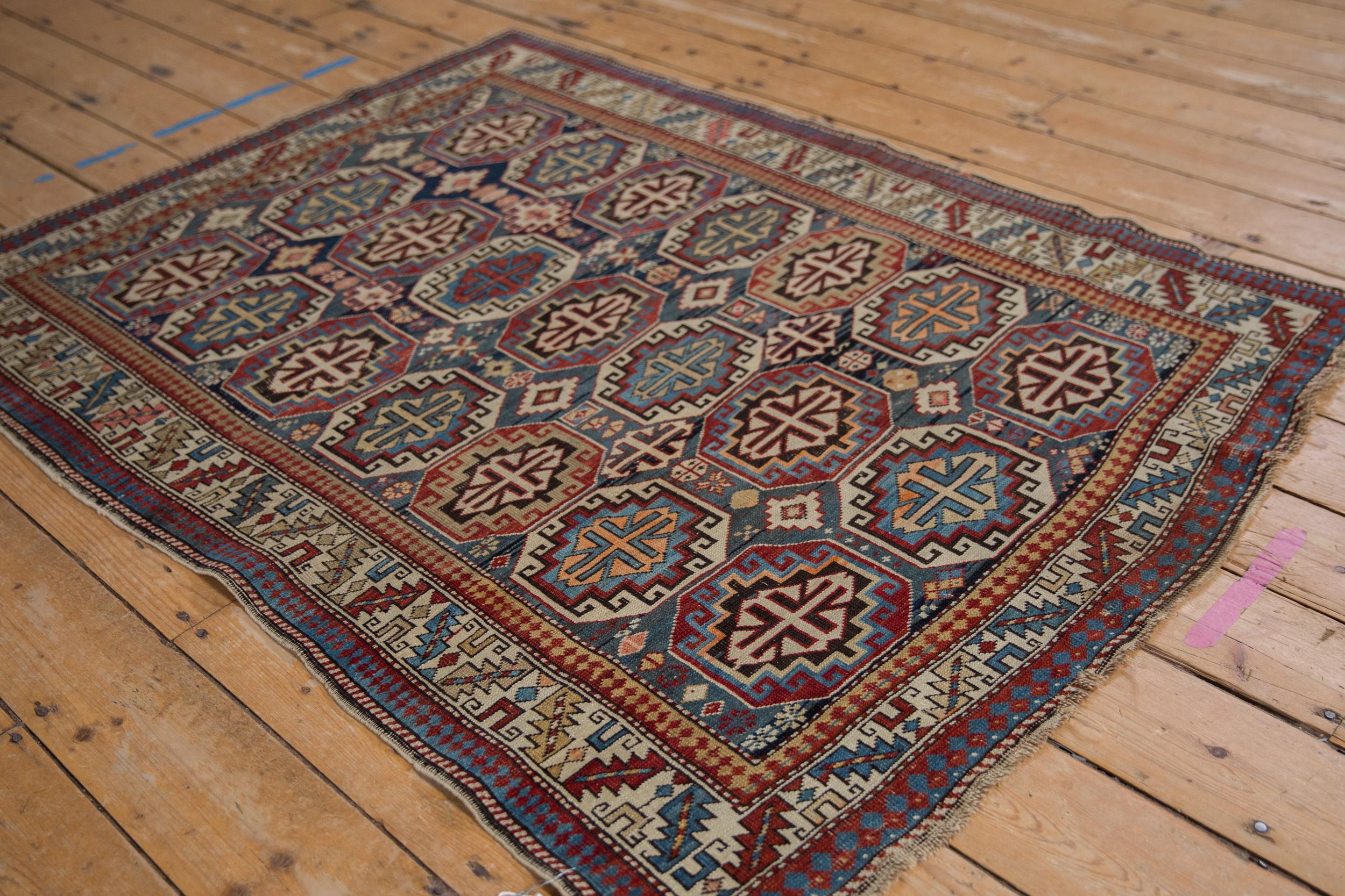 Other Vintage Caucasian Square Rug For Sale