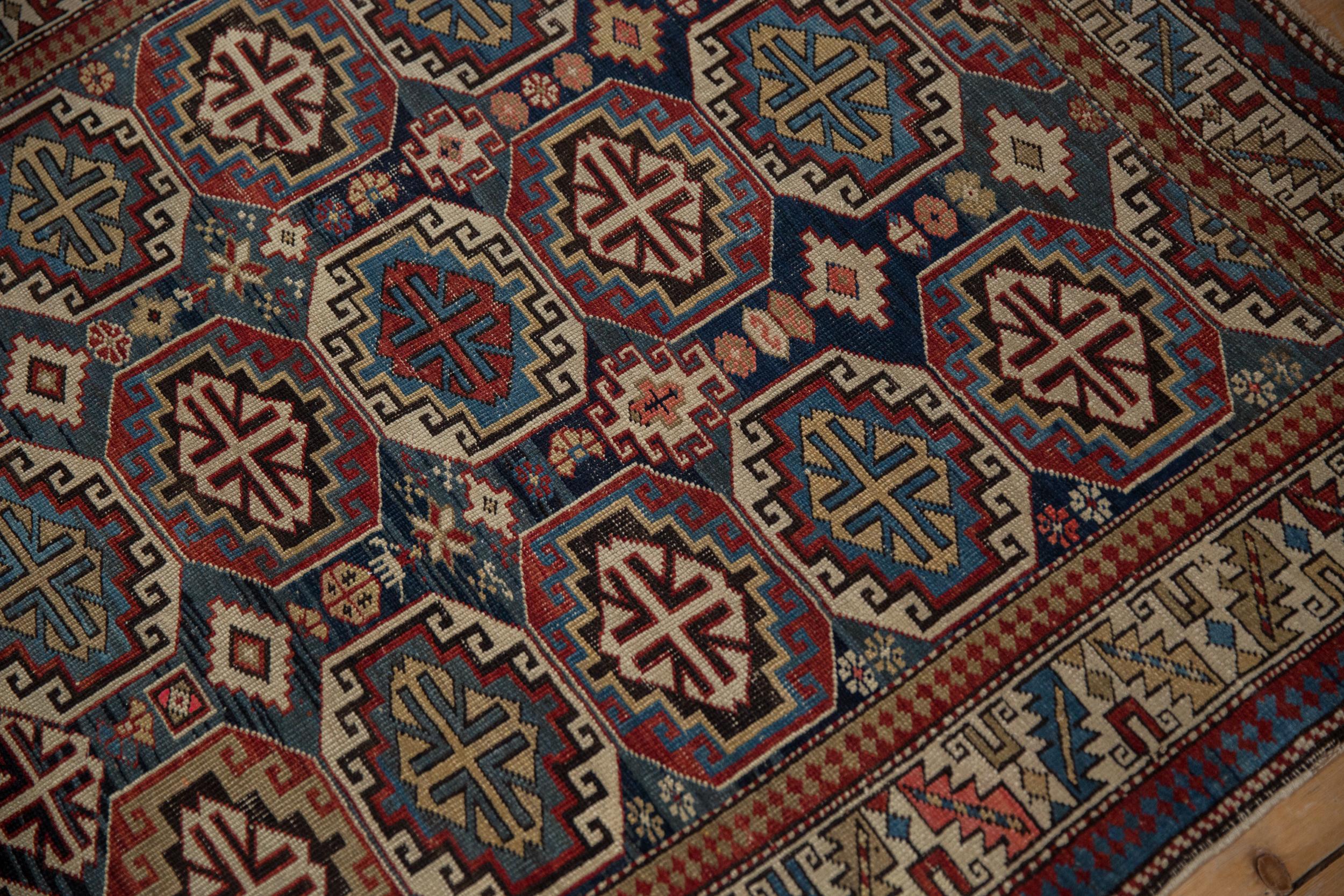 Early 20th Century Vintage Caucasian Square Rug For Sale