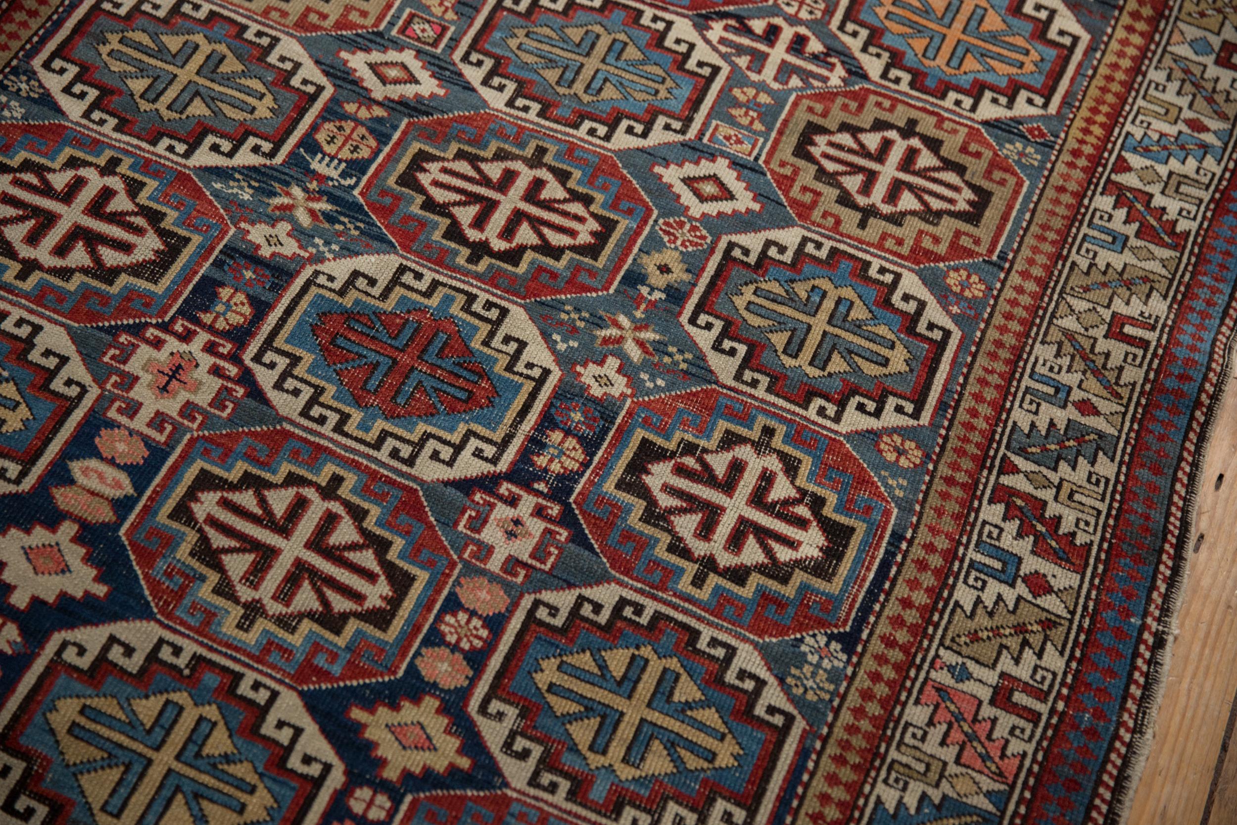 Vintage Caucasian Square Rug For Sale 1