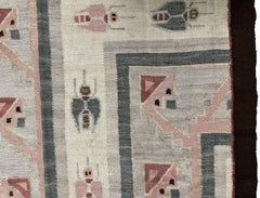 4x5 Vintage Tapestry Rug Scarab Beetle Design 112cmx153cm Fine Navajo Inspired